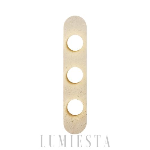 Elegancki kinkiet trawertynowy owalny 3 szklane kule