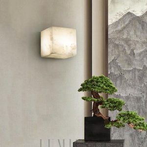 Jebel - Nowoczesny kwadratowy kinkiet alabastrowy 12 cm