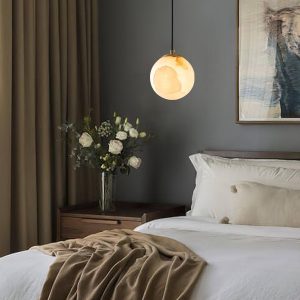 Lampa wisząca Sphaera z alabastru w formie kuli 10 12 15cm