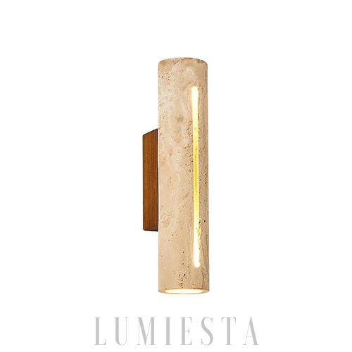 Timbuktu - Beżowa lampa ścienna z trawertynu 28 cm