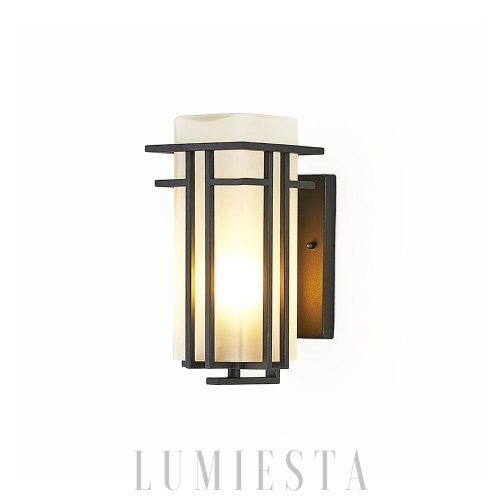 Czarna lampa ścienna zewnętrzna Glass Linden 18/21 cm