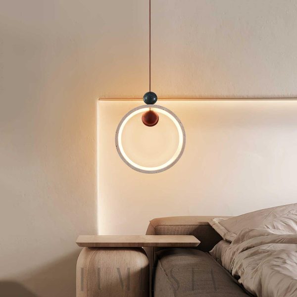 Orvion - Stylowa Lampa Wisząca Okrągła Beżowa 20cm 24cm