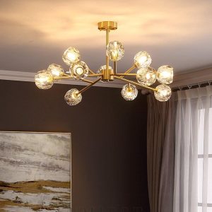 Luksusowy kryształowy żyrandol kulisty 12 głów 90cm