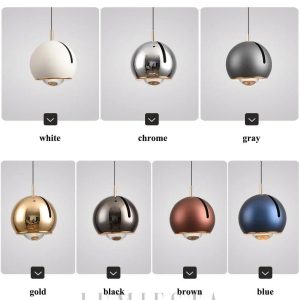 Designerska lampa wisząca Kula z regulacją kąta, kolorowa