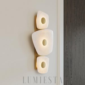 Lampa ścienna Holmdel Alabaster 29 cm biała/złota ciepłe LED