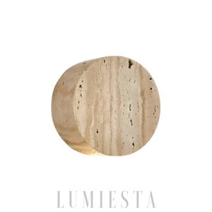 Aruba - Beżowa okrągła lampa ścienna travertyn 10 cm retro