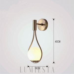 Pelota - kinkiet ścienny w stylu nordyckim z kulą szklaną