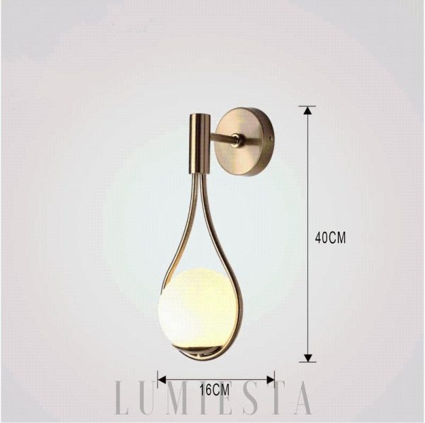 Pelota - kinkiet ścienny w stylu nordyckim z kulą szklaną