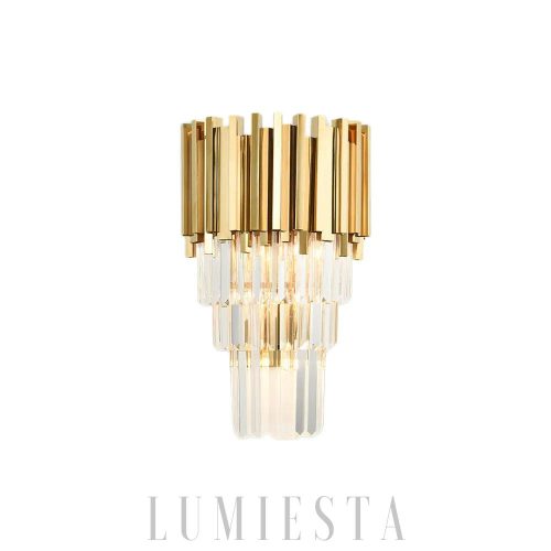 Bourbons - Kryształowa lampa ścienna złota 20×35 cm