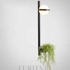 Lampa ścienna okrągła z efektem rośliny styl nowoczesny