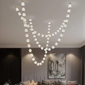 Nowoczesna lampa wisząca Afralia, kule chromowane