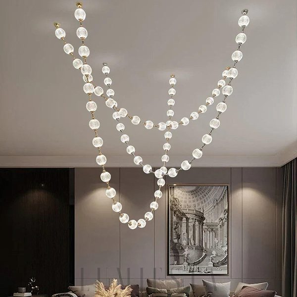 Nowoczesna lampa wisząca Afralia, kule chromowane