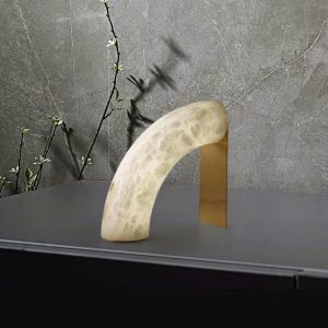 Jasper - Lampa stołowa alabastrowa biała 60cm