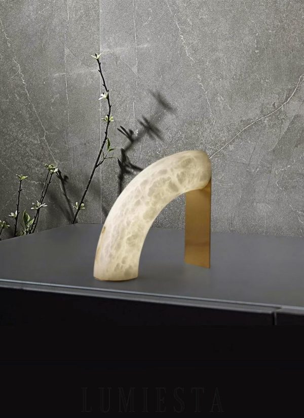 Jasper - Lampa stołowa alabastrowa biała 60cm