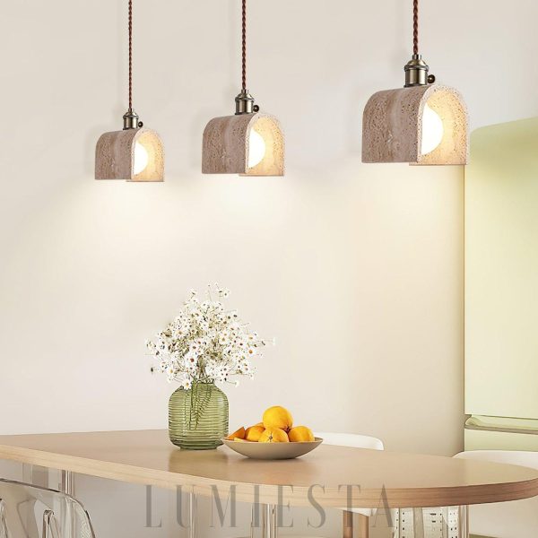 Alagusmo - Travertynowa lampa wisząca - minimalistyczna