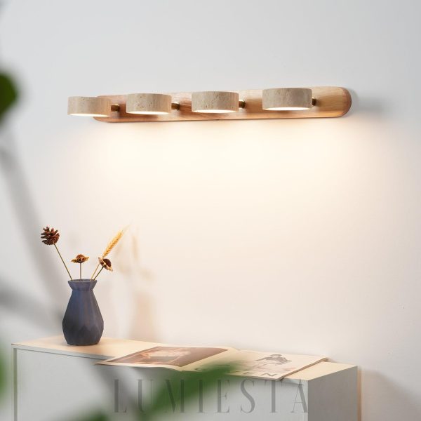 Duo - Lampa ścienna z trawertynu, styl naturalny 32/51/70 cm