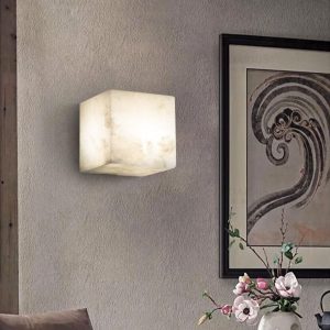 Jebel - Nowoczesny kwadratowy kinkiet alabastrowy 12 cm