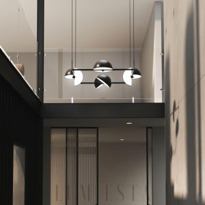 Elegancka lampa wisząca Trapeze Quartette w czarnym kolorze