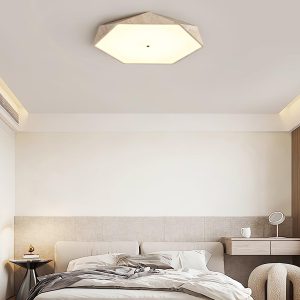 Sześciokątna trawertynowa lampa sufitowa 50 cm ciepła