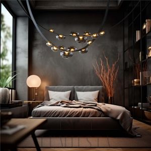 Lampa wisząca Aurora Silverdawn w nowoczesnym stylu z szkła