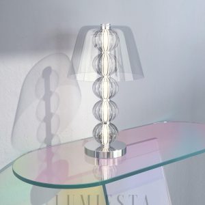 Namib - Lampa stołowa srebrna 26cm nowoczesny styl LED