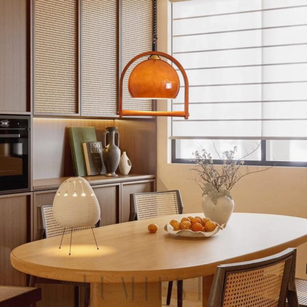 Elegancka lampa wisząca Pallade 30 cm, kawowa