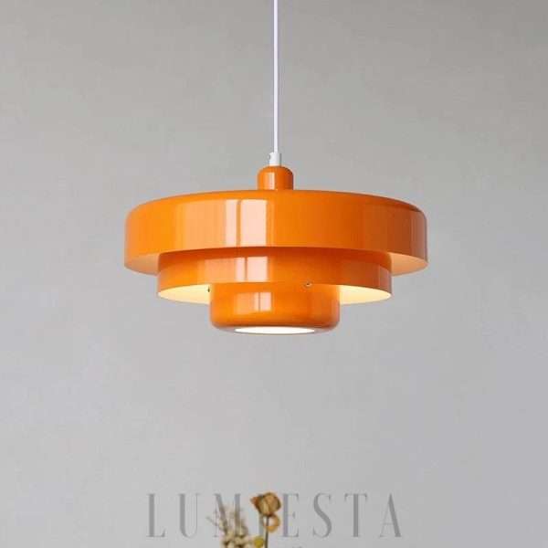 Wisząca lampa w stylu retro z okrągłymi detalami