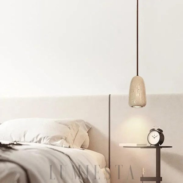 Beżowa lampa wisząca Travertine — ciepłe światło