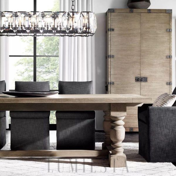 Luksusowy prostokątny żyrandol kryształowy w kilku kolorach