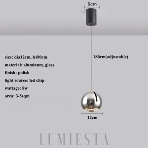 Designerska lampa wisząca Kula z regulacją kąta, kolorowa