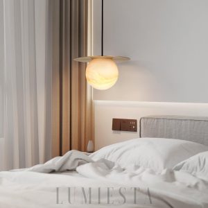 wm_2547069568800602760.jpg Borra - Lampa wisząca w stylu mosiądzu z alabastrową kulą