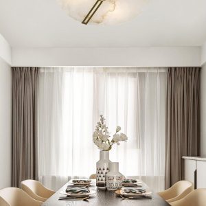 Quito - Nowoczesna lampa sufitowa z alabastru i miedzi