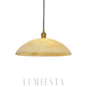 Cairngorm - Stylowa lampa wisząca alabastrowa, mosiężna