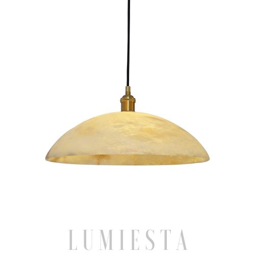 Cairngorm - Stylowa lampa wisząca alabastrowa, mosiężna