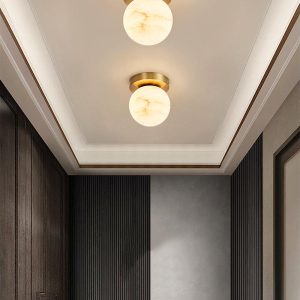 Oslo - Lampa sufitowa z alabastrowym kloszem elegancki styl