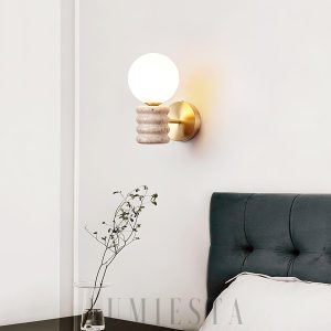 Lampa ścienna Romus Travertine – beżowa, minimalistyczna