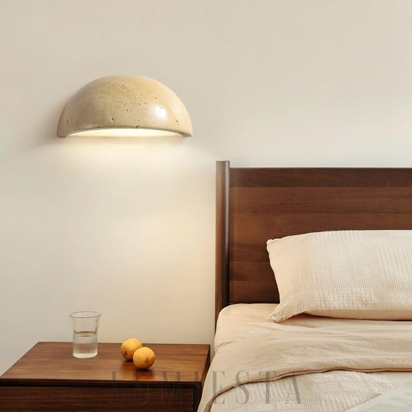 Antigua - Beżowa półokrągła lampa ścienna, dwubarwna