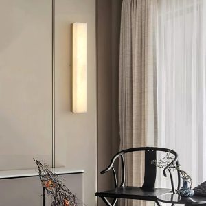 Emerson - Lampa ścienna alabastrowa, mosiądz, nowoczesna