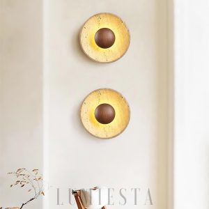 wm_272804898849798895.jpg Memphis - Halo — trawertyn, okrągła 25 cm, beżowa