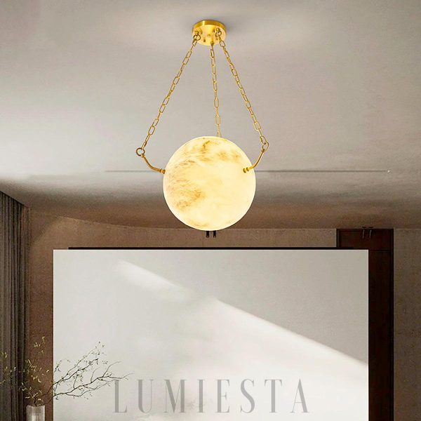 Atlas - Lampa wisząca Sphere — alabaster, nowoczesna