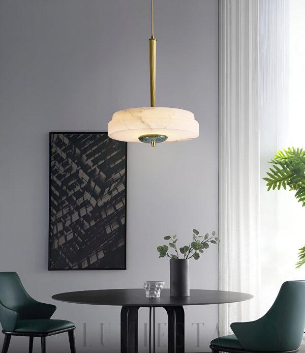 Trave - Elegancka lampa wisząca Alabaster biała 30 cm