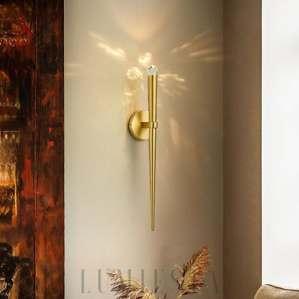 Industrialna lampa ścienna Spinal Tube z kryształem