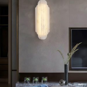 Reslera - Luksusowy kinkiet alabastrowy pionowy 50 i 75 cm