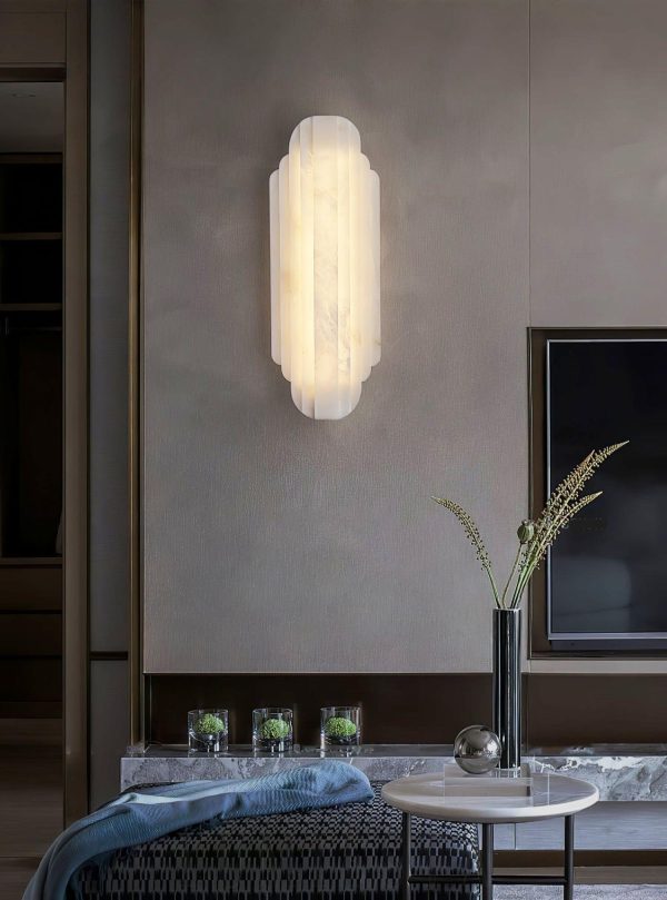 Reslera - Luksusowy kinkiet alabastrowy pionowy 50 i 75 cm