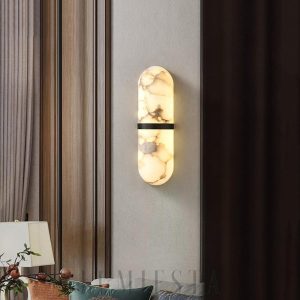 Melange - Lampa ścienna Alabaster w kształcie pigułki