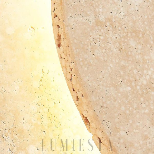 Elegancki kinkiet Alice trawertynowy owal LED 26x32cm beżowy