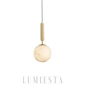 Lampa wisząca Bosso Alabaster mosiądz biały 12cm 35cm