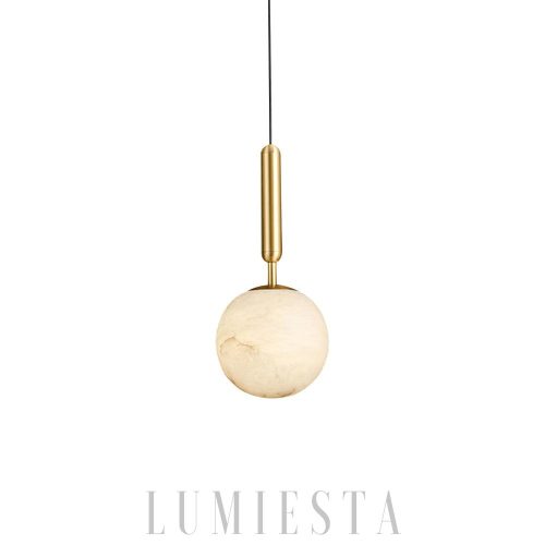 Lampa wisząca Bosso Alabaster mosiądz biały 12cm 35cm