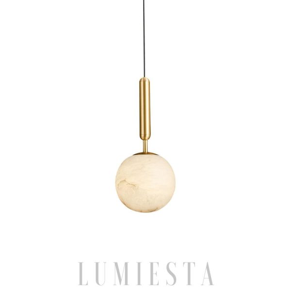 Lampa wisząca Bosso Alabaster mosiądz biały 12cm 35cm