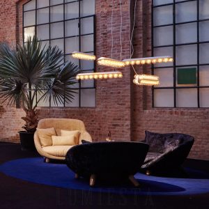 Lampa wisząca podwójna Prop Light o okrągłym kształcie 99cm